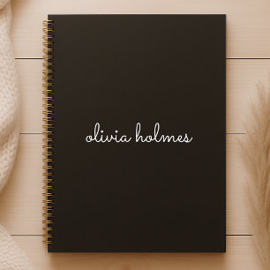 Trendy Monogram Name de script noir moderne