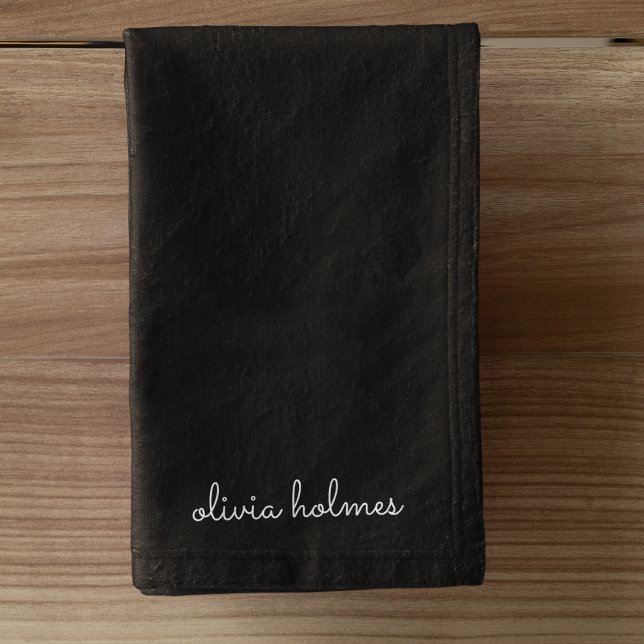 Trendy Monogram | Name de script noir moderne (Créateur téléchargé)