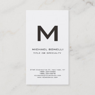 Trendy Monogram Schwarz-weiß Modern Business Card Visitenkarte