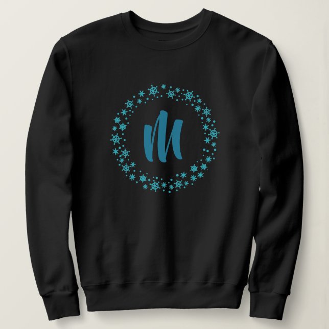 Trendy Monogram Snowflake Sweatshirt (Design vorne)