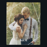 Trendy Monogram Wedding Foto Puzzle<br><div class="desc">Einfache und schicke Monogrammgestaltung. Benötigen Sie eine benutzerdefinierte Farbe? Senden Sie uns eine Nachricht an heartlockedstudio@gmail.com und wir helfen Ihnen gerne weiter!</div>