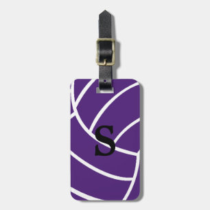 Trendy Monogramm-lila Volleyball-Gepäck-Umbau Gepäckanhänger