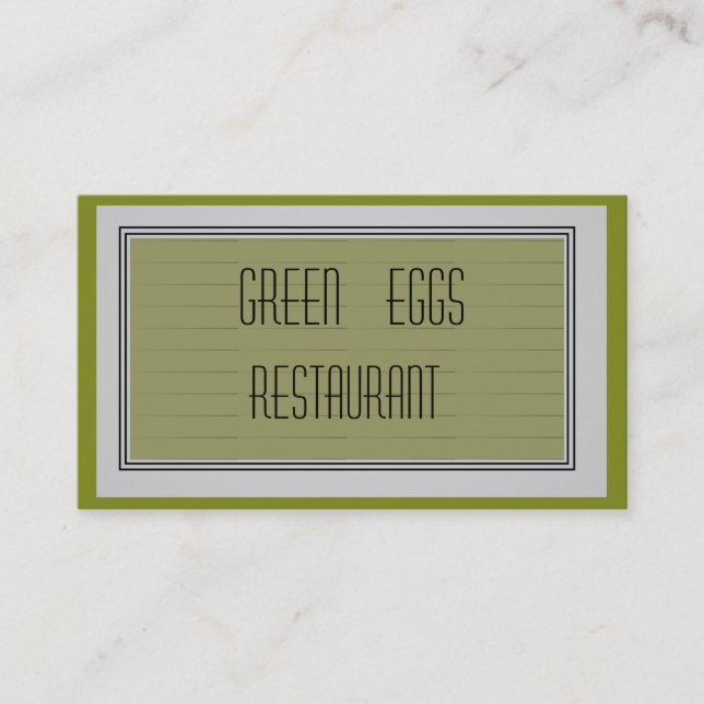 Trendy Moss Green Business Card Visitenkarte (Vorderseite)