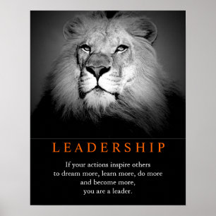 Trendy Motivational Leadership Lion Poster