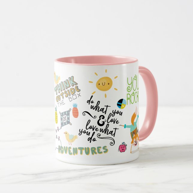 Trendy MOTIVIEREND Tasse Ermutigung Abschluss (VorderseiteRechts)