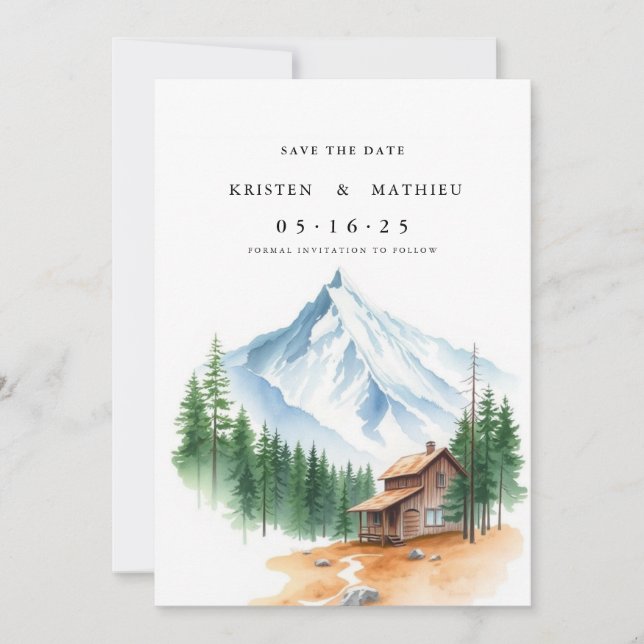 Trendy Mountain Save The Date (Vorderseite)