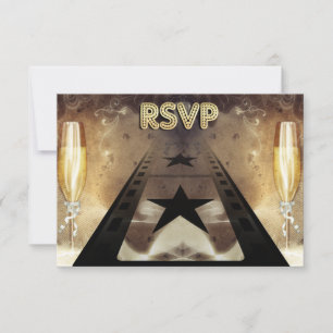 Trendy Movie Themed Wedding Response Card RSVP Karte