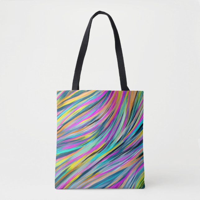 Trendy Multicolor Neon Psychedelic Abstract Design Tasche (Vorderseite)