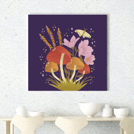 Trendy Mushroom Art Print Leinwanddruck