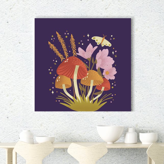 Trendy Mushroom Art Print Leinwanddruck (Von Creator hochgeladen)