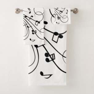 Trendy Music Design Badhandtuch Set