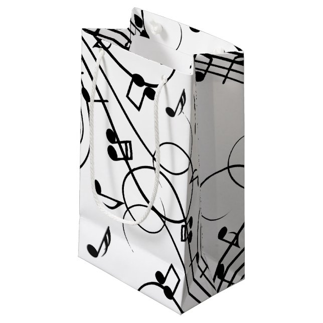 Trendy Music Design Kleine Geschenktüte (Vorderseite Schrägansicht)