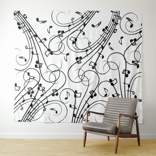 Trendy Music Design Wandteppich (Beispiel (Horizontal))