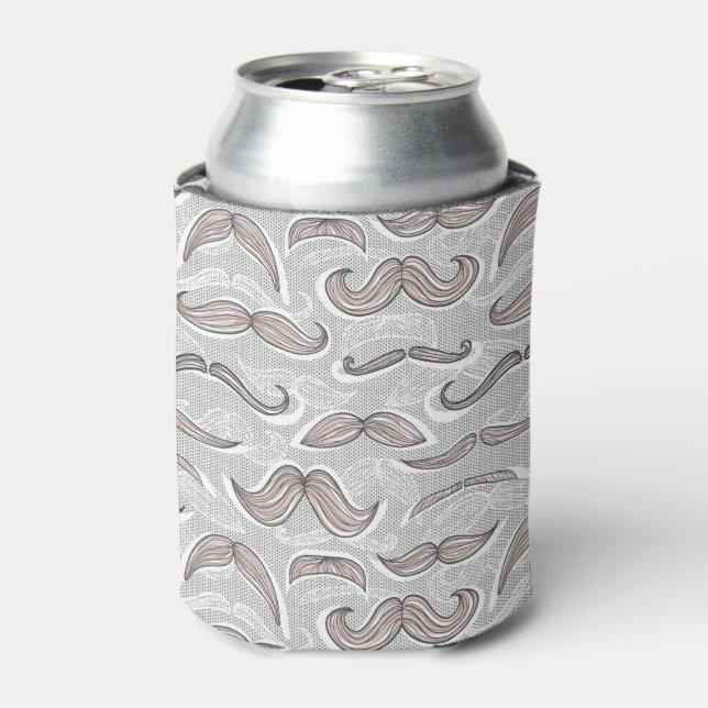 Trendy Mustache Pattern Dosenkühler (Kanne Vorderseite)