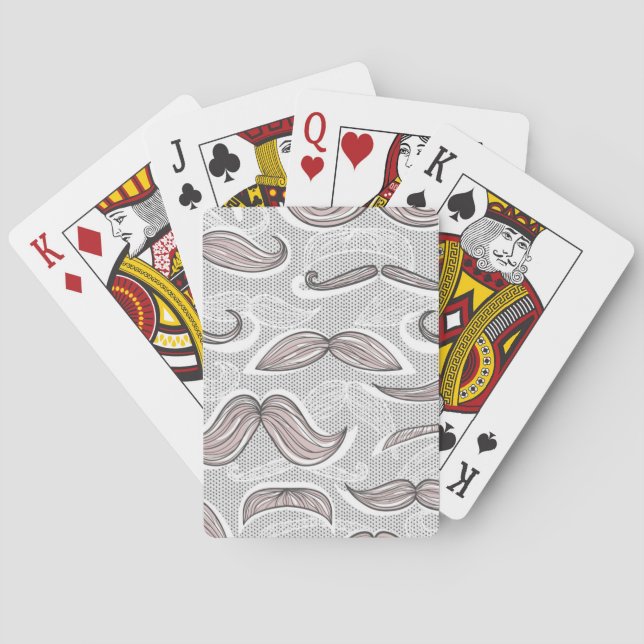 Trendy Mustache Pattern Spielkarten (Rückseite)