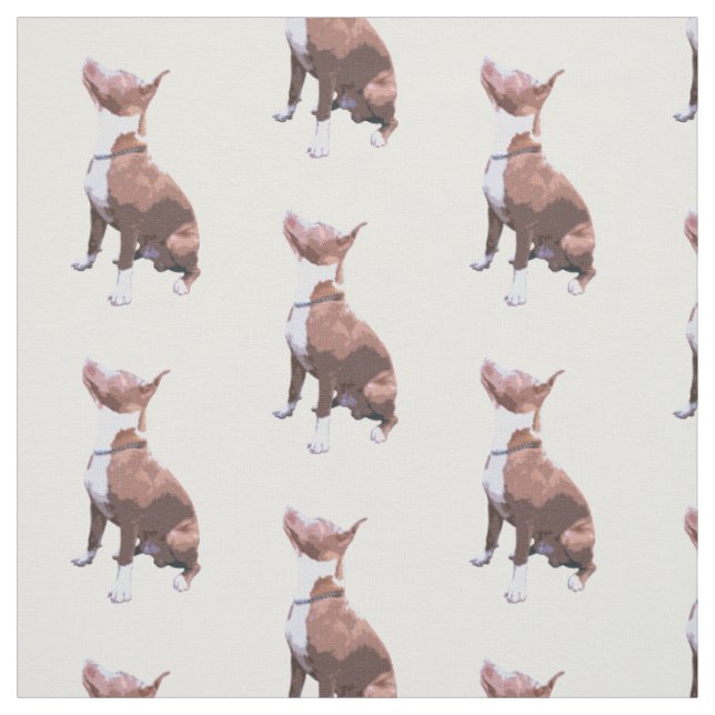 Trendy Muster braun und weiß Pit Bull Hund Stoff (Muster)