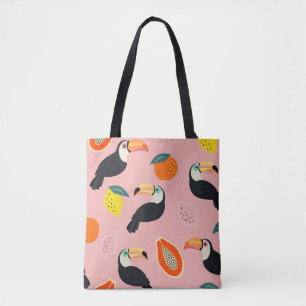Trendy Muster mit Toucan und abstrakten tropischen Tasche