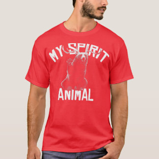 Trendy My Spirit Animal Antlers bear Graphic T-Shirt