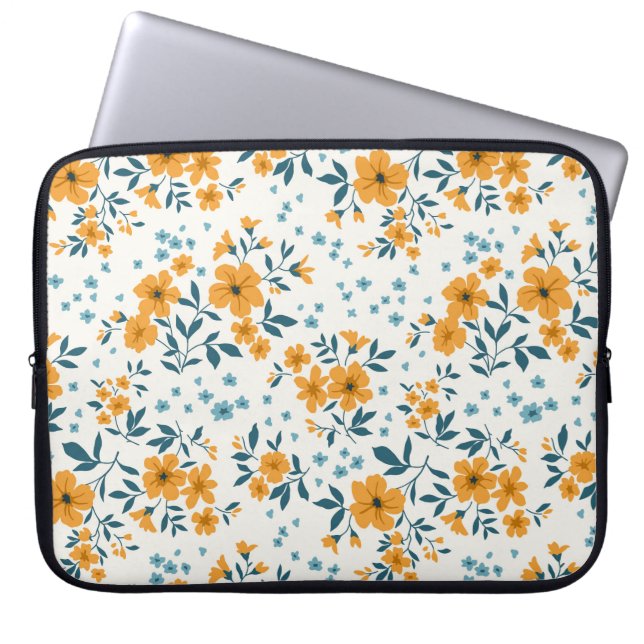 Trendy nahtlose Vintage Blumenmuster. Endlos Laptopschutzhülle (Vorderseite)