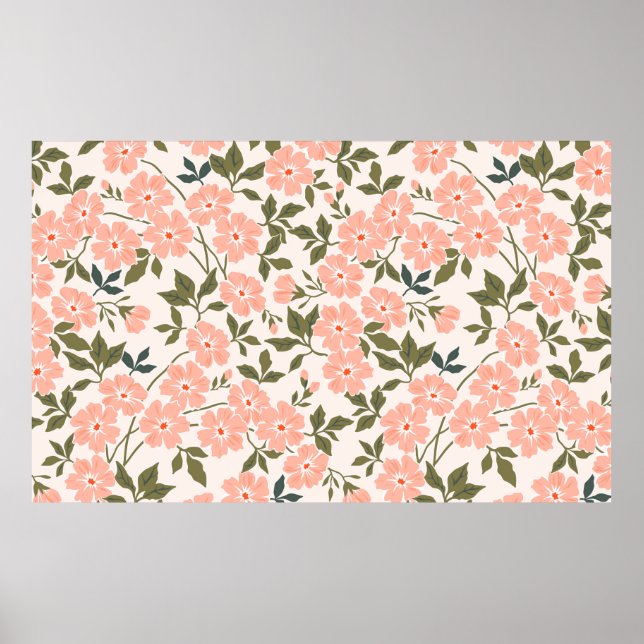 Trendy nahtlose Vintage Blumenmuster. Endlos pr Poster (Vorne)