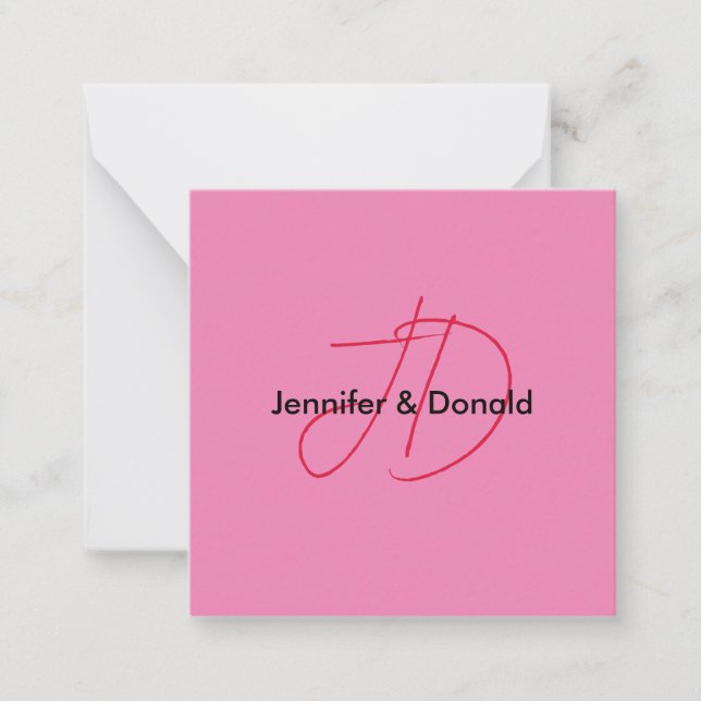 Trendy-Name für klassische Skripte Mitteilungskarte (Vorderseite)