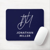 Trendy Navy Blue Monogram
