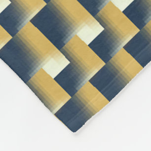 Trendy Navy Blue Mustard Yellow Stilmuster Fleecedecke
