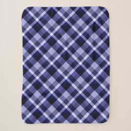 Trendy Navy Kariert Print Small Sherpa Blanket Sherpadecke