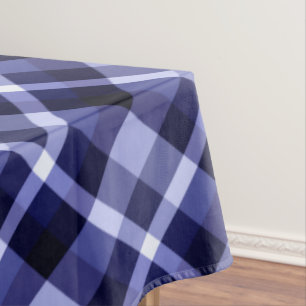 Trendy Navy Kariertes Muster Große Tablette Tischdecke