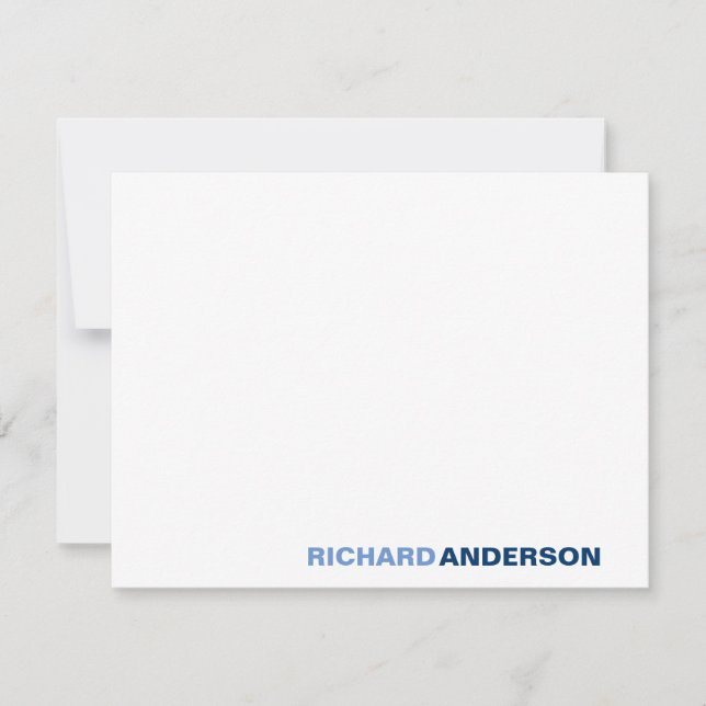Trendy Navy Moderner, mutiger Schriftart für seine Mitteilungskarte (Vorderseite)