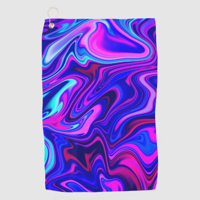 Trendy neblau pink türkis Abstrakt Golfhandtuch (Vorderseite)