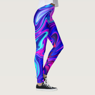 Trendy neblau pink türkis Abstrakt Leggings