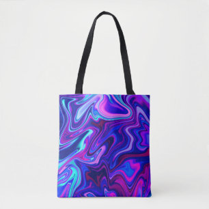 Trendy neblau pink türkis Abstrakt Tasche