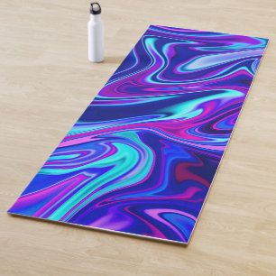Trendy neblau pink türkis Abstrakt Yogamatte