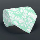 Trendy Neo Mint Blumenmuster Trauzeugen Hochzeit Krawatte<br><div class="desc">Dieser Dapper Trauzeuge Krawatte weist ein weißes Blumenmuster auf einem angesagten neo-mint Hintergrund auf.</div>