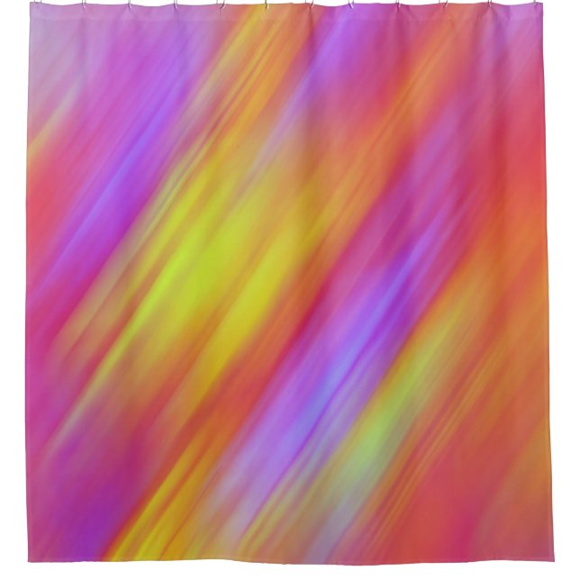Trendy Neon Bright Red Pink Yellow Abstrakt Duschvorhang (Vorderseite)