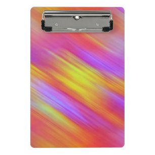 Trendy Neon Bright Red Pink Yellow Abstrakt Mini Klemmbrett