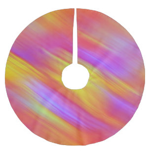 Trendy Neon Bright Red Pink Yellow Abstrakt Polyester Weihnachtsbaumdecke