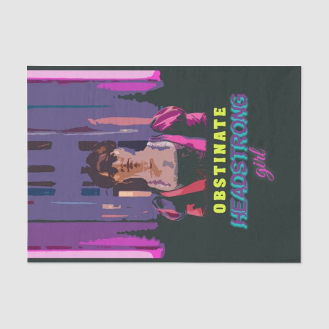 Trendy Neon Cyberpunk Obstinate Headstrong Girl Seidenpapier (Vorderseite)