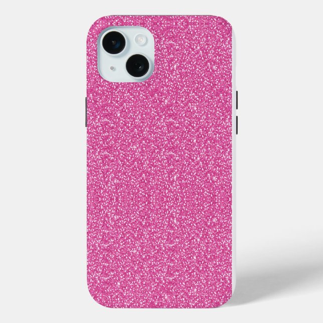 Trendy Neon Hot Pink Glitzer Case-Mate iPhone Hülle (Rückseite)