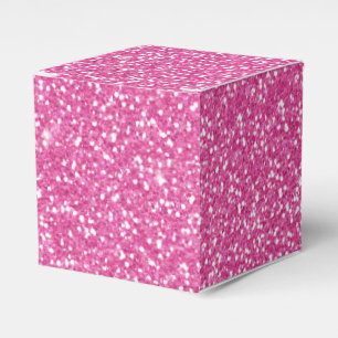 Trendy Neon Hot Pink Glitzer Geschenkschachtel