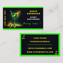 Trendy Neon Party Time Personalisiert Beruflich Visitenkarte