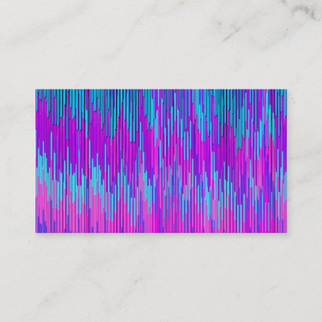 Trendy Neon Pink Aquamarin ZigZag Zickzack Muster  Visitenkarte (Vorderseite)