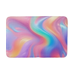 Trendy Neon Pink Blau abstrakte Wellen Badematte