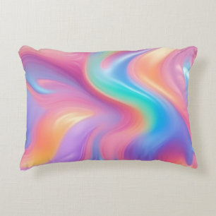 Trendy Neon Pink Blau abstrakte Wellen Dekokissen