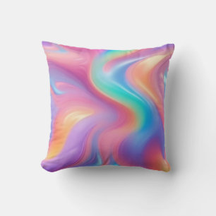 Trendy Neon Pink Blau abstrakte Wellen Kissen