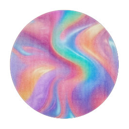Trendy Neon Pink Blau abstrakte Wellen Schneidebrett