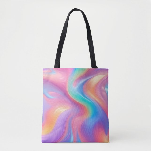 Trendy Neon Pink Blau abstrakte Wellen Tasche (Vorderseite)