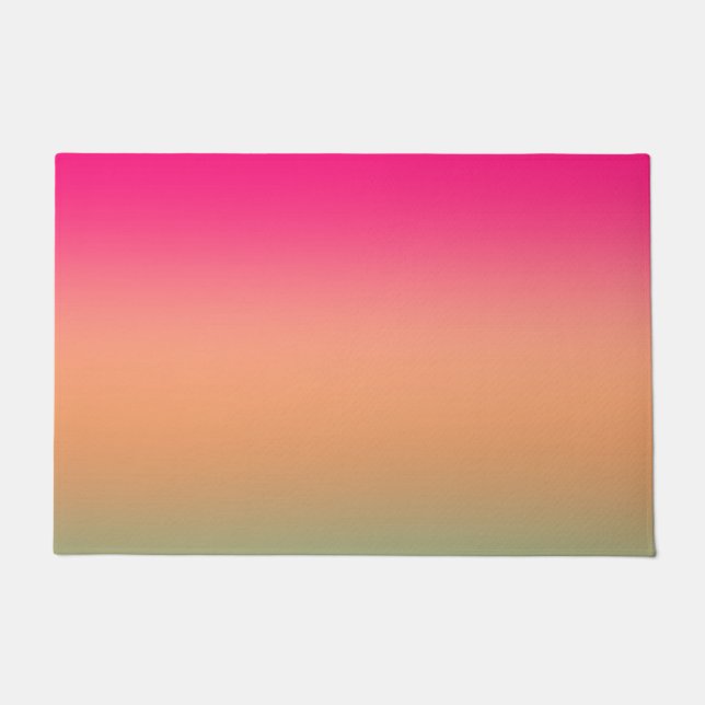 Trendy Neon Pink grün und sandig braun Fußmatte (Vorderseite)
