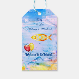 Trendy 'New Baby' Pisces Geschenkanhänger
